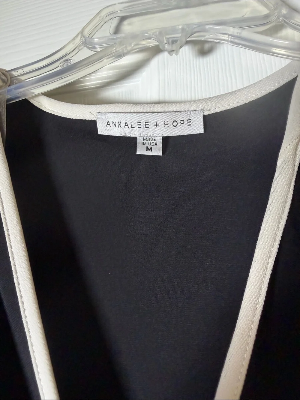 Annalee + Hope Black Jumpsuit with White Trim - Picture 3 of 4